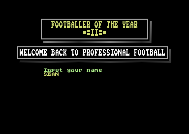 Footballer of the Year screenshot 3 for Commodore 64